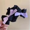 Pinza de Lazo Doble Faz Negro Estilo Hepburn para Mujer, Grande, de Alta Gama, para el Cabello, Parte Posterior de la Cabeza, Tipo Tiburón, Tocado