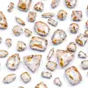 Novo Produto Qiaoqiao 50 Peças Misturadas Furadeira de Garra de Quatro Furos Alta Qualidade Formato Especial Costurada à Mão Furadeira DIY Cristal Vidro Furadeira Saco Vestido de Casamento