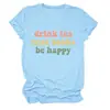 Beber té leer libros Amazon eBay sitio independiente camiseta casual cómoda para mujer cuello redondo manga corta