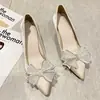 Elegantes Zapatos de Tacón Alto Stiletto con Lazo para Mujer, Nueva Llegada Otoño/Invierno 2026, Estilo de Hada, Corte Bajo, Tacón Fino, Zapatos de Salón para Mujer