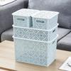 Directo de fábrica cocina hueco escritorio cesta de almacenamiento cesta de almacenamiento con tapa caja de almacenamiento de ropa caja de almacenamiento cesta de plástico Yi