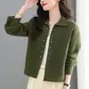 Casaco Feminino Curto, Top Único e Bonito que Reduz a Idade 2025 Novo Tamanho Grande para Pessoas Plus Size Cardigan Suéter com Lapela Fashion
