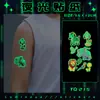 Pegatinas de Tatuaje de Animales de León de Dibujos Animados Brillantes Luminosos para Niños y Adultos Impermeables Duraderas Brazo Patrón Lindo Cebra