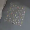 Novos Adesivos de Unha para Nail Art de Buquê de Dia dos Namorados Flores Coloridas em Relevo Estilo Fresco Adesivos de Unha Adesivos de Laço Venda por Atacado