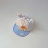 Sombrero de bebé de otoño y verano estilo coreano con diseño de oso de dibujos animados a juego, gorra de malla con protector solar para exteriores, sombrero para el sol para bebé