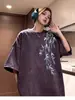 Directo del fabricante, camiseta retro morada de manga corta estilo chino para hombre y mujer, nueva tendencia de verano en top de media manga estilo chino para pareja, talla grande