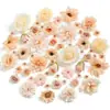 Conjunto de 60 Peças Multicor de Flores Artificiais para Materiais DIY, Acessórios de Flor para Pente de Cabelo Estilo Tradicional, Flores Artificiais para Decoração de Casamento