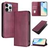Funda de Cuero Adecuada para iPhone 16E, Samsung S26 Textura de Cuero Retro Billetera con Tarjetero Funda Protectora Magnética A25E Color Sólido