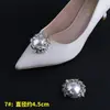 Sapatos Femininos de Salto Alto com Fivelas de Sapato de Strass Metálico, Acessórios Decorativos Removíveis, Flores de Sapato de Encaixe, Acessórios de Sapato Versáteis