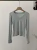 Omalai Camiseta Básica Manga Longa Gola V Cor Sólida Slim Fit Primavera Nova Chegada 6228