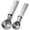 Cuchara para helado de acero inoxidable, cuchara para helado multifuncional, sacabolas para frutas y sandía, cuchara para postres para cafeterías