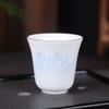 Taza de Té Grande de Cerámica de Magnolia, Taza de Té de Porcelana Blanca para Té Verde, Juego de Té Kung Fu, Diseño de Espiral para Mosquitos, Taza de Maestro Personal Pintada en Oro, Venta al por Mayor