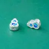 Seiko S925 Prata Esterlina Filigrana Esmalte Cloisonné Azul Cabaça Contas Espaçadoras Pulseira de Contas DIY Acessórios de Prata