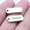 8x 21mm 1.9g prata antiga DIY acessórios de comércio exterior explosões transfronteiriças Pingente de Etiqueta FREEDOM