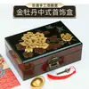 Caixa de Joias Estilo Chinês em Laca Polida da Cidade Antiga de Pingyao, Caixa de Laca de Madeira, Caixa de Maquiagem Estilo Antigo, Presente Especial com Fechadura