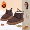 Botas de Nieve para Niñas 2025 Invierno Nuevos Zapatos de Algodón con Felpa Suela Gruesa Mocasines, Cálido Niño Capibara