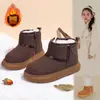 Botas de Neve Infantis Meninas 2025 Inverno Novo Sapatos de Algodão Forrados com Lã Sola Grossa Sapatos Pão Quentes Meninos Capivara