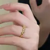 Nuevo Anillo de Zirconia para Hacer Dinero Estilo Chino, Lujo Ligero, Versátil, Personalizado, Moderno, Retro, de Nicho, Anillo Abierto Ajustable