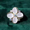 Broche de Pedra Olho de Gato da Moda, Alfinete Anti-Exposição Feminino Exquisito, Acessório de Roupa, Broche Decorativo Elegante e Versátil