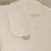 Collar elegante de estilo francés con perlas y lazo para mujer, de lujo, ligero, de alta gama, con diseño de nicho, combina con todo.
