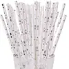 Gran número de pajitas de papel desechables al por mayor pajita con bronceado pajita color oro rosa pajita de estrella de cinco puntas de lunares fiesta