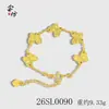 Pulseira de Latão Banhada a Ouro Estrela Cinco Borboletas para Mulheres, Pulseira Borboleta dos Sonhos da Moda e Versátil, Venda Direta da Fábrica, Estoque Pronto para Atacado
