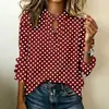 Novas blusas e camisas femininas de bolinhas de manga comprida da Amazon AliExpress transfronteiriças europeias e americanas