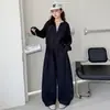 Conjunto Esportivo Casual com Decote V para Meninas, Novo Estilo de Primavera, Conjunto Elegante de Duas Peças com Moletom, Estilo College para Crianças de Meia-Idade e Mais Velhas, Estilo Coreano, Caimento Solto