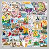 50 França francesa desenhos animados paisagem ao ar livre viagem punch-in bonito telefone celular laptop adesivos atacado