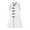 Venda Quente Internacional Aliexpress Nova Coleção Primavera 2026 Vestido Curto Feminino Slim Fit com Fivela de Nó 5029274