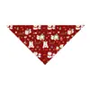 Bandana Triângulo de Natal para Pet, Cachecol Toalha de Saliva para Cão Gato com Estampa de Pão de Gengibre e Papai Noel