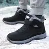 Sapatos de inverno masculinos de algodão transfronteiriços, forrados com fleece e espessados, com sola macia, design antiderrapante e ajuste confortável, adequados para uso por idosos