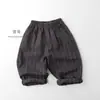 Pantalones de Lino y Algodón a Rayas Verticales para Niños Estilo Primavera 2026 Unisex Estilo Bosque Versión Coreana Pantalones Casuales Personalizados Moda Bebé Niños