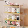Estante de Almacenamiento de Escritorio Portavasos Acrílico Estante de Almacenamiento de Vasos para Encimera de Mesa de Comedor Estante de Snacks para Sala de Estar Hogar Estante para Vasos de Agua