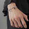 Pulsera de Piedra Negra Starburst para Hombre, Acero de Titanio, No se Desvanece, Venta Directa del Fabricante, Popular en Japón y Corea, Joyería Minimalista, Estilo Genial