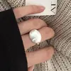 Anel Irregular Fosco Exquisito para Mulheres, Anel Aberto Geométrico Minimalista Versátil, Novo Anel Único para Dedo Indicador