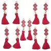 5 Guofeng Vermelho Ano Novo Tassel de Bombinha Dupla Face Pingente Brincos Artesanais DIY Chaveiro Acessórios de Joia