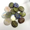 Piedra Natural Tallada Ovalada para Deseos Piedra para el Pulgar Plana de Doble Cara Piedra de la Tranquilidad 25*30mm Regalo de Bendición