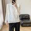 Primavera 2025 Nuevo Ligero Amigable con la piel Adelgazante Tridimensional Encaje Auricularia Cuello Camisa Base Camisa de Gasa Top Mujer