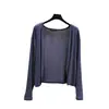 Cardigan fino de modal de verão, top com proteção solar, novo casaco fino de manga longa feminino, versátil, camisa para ar condicionado