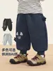 Calça Infantil Kaka Panda com Forro de Fleece Calça Esportiva Outono e Inverno para Meninos Roupas de Inverno para Bebês Calças Longas de Inverno para Meninas Tendência