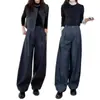 Calça de terno com bainha curva personalizada, novo estilo outono 2026, calça longa casual elegante, solta, simples, de perna reta para mulheres