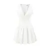 Comércio Exterior 2026 Verão Novo Estilo Europeu e Americano Moda Feminina Sexy Hot Girl Gola Redonda Sem Mangas Slim Fit Cor Sólida Vestido