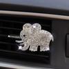 Novo Elefante de Metal Brilhante com Strass Aromaterapia para Carro Cristal Elefante Saída de Ar do Carro Perfume Suprimentos para Carro