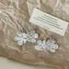 Pendientes de Flor de Circonita de Doble Capa Texturizada para Mujer, Lujo Accesible, Elegantes de Nicho, Pendientes de Moda y Versátiles