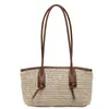 Nova Bolsa de Palha Tecida Arco-Íris de Grande Capacidade para Mulheres, Bolsa Tecida Fashionável para o Dia a Dia, Bolsa de Ombro, Bolsa de Braço, Bolsa Tote de Mão