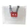 Bolsa de mano tejida de PP transparente con película pequeña para libros rojos bolsa de compras directo de fábrica bolsa tejida lote personalizado