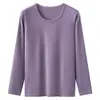 Tecelagem de Primavera Roupa Íntima Térmica Catiônica para Meia-Idade e Idosos Conjunto Outono e Inverno Gola Redonda Forro Roupas de Outono Calças de Outono Suéter de Algodão para Mãe Mulheres