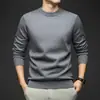 Suéter de cuello alto cruzado para hombre, engrosado y cálido, nuevo tejido de punto básico casual liso para otoño e invierno