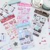 Serie de Pegatinas Decorativas Poesía Azucarada Latido del Corazón Pegatinas de Estilo Coreano con Patrones Ins para Diarios, Fundas de Teléfono y Collages de Computadora DIY